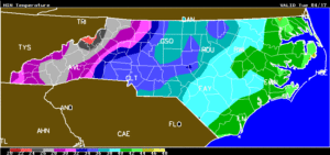 Cover photo for AWIS - North Carolina Frost / Freeze Forecast (5:30pm, Mon., April 16, 2018)