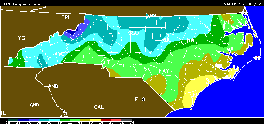 Saturday weather graphic