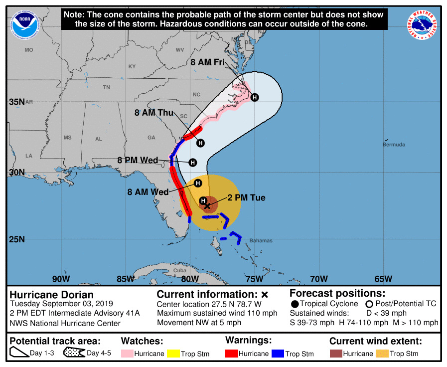 3-day hurricane track image